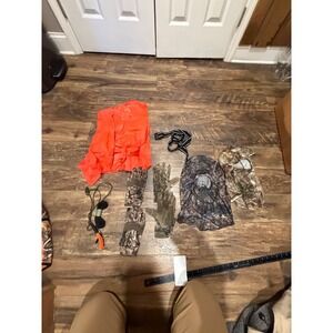 Mossy Oak Realtree Hunting Gear Bundle Camo Gloves Face Masks Blaze Orange Vest